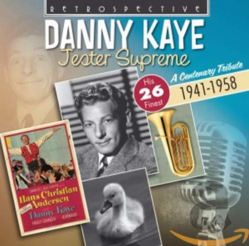 CD cover for Danny Kaye's "Jester Supreme" with photos and instruments.