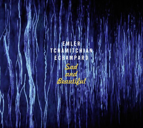 CD cover with blue, blurred tree branches and text: “Sad and Beautiful”.