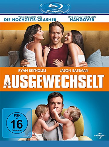 Blu-ray cover for The Change-up featuring Ryan Reynolds and Jason Bateman with babies.