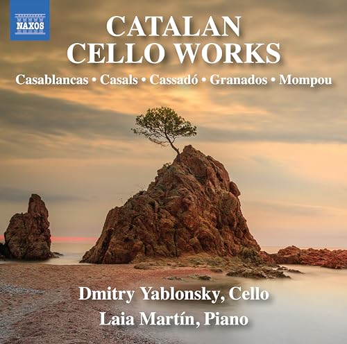 CD cover: Catalan cello works with landscape of rock formations.