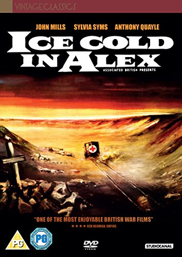 DVD cover for "Ice Cold In Alex" showing a truck driving down desert tracks.