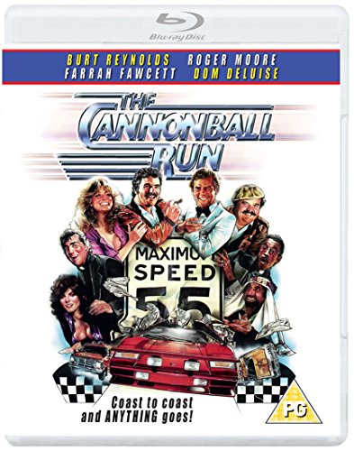 "The Cannonball Run" Blu-ray case cover featuring a red car and main cast members.