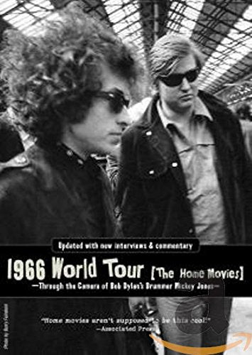 Black and white DVD cover featuring Bob Dylan and another man wearing sunglasses.