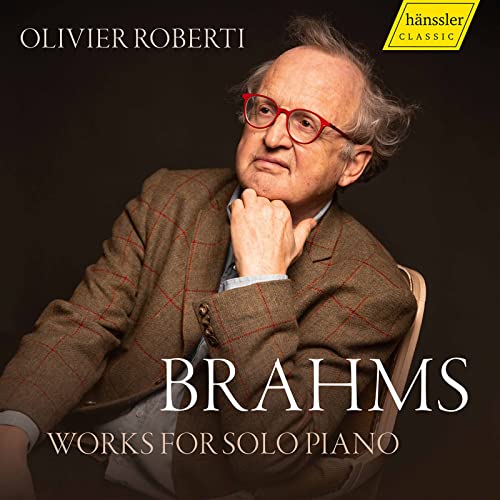 CD cover featuring pianist Olivier Roberti in a tweed jacket.