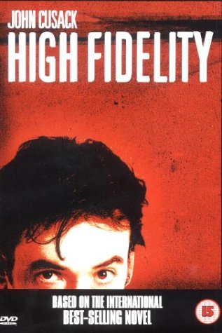 High Fidelity" DVD cover featuring John Cusack’s face against a red background.