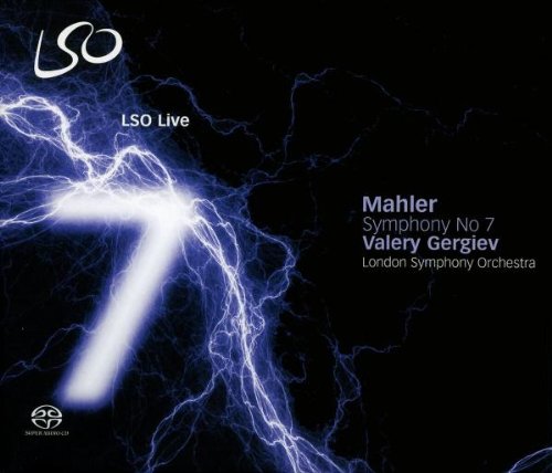 "CD cover with '7' formed by lightning on black background, white text."