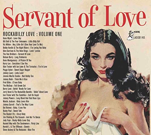 CD cover for “Rockabilly Love Vol 1” featuring a woman in red.