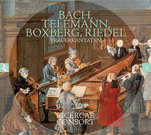 "CD cover featuring a painting of musicians playing instruments in a church."