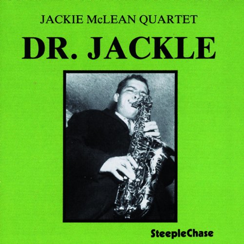 Jackie McLean’s “Dr. Jackle” CD cover with a green background and portrait.