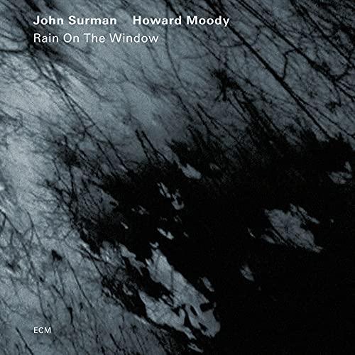 CD cover for "Rain On The Window" by Surman & Moody, abstract grey tones.