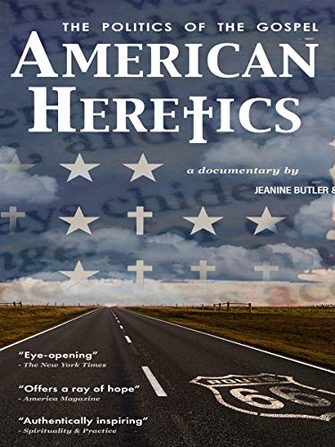 DVD cover for “American Heretics” documentary, with road and stars.