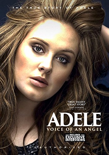 Adele's face on a DVD cover with her name and title "Voice of an Angel".