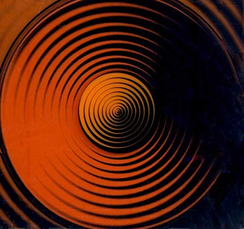CD cover with a swirling, hypnotic orange and black spiral design.