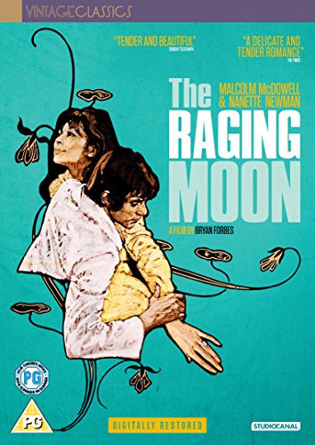 DVD cover for "Raging Moon" depicting a couple in an embrace.
