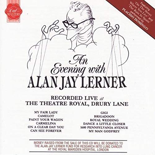 CD cover: Alan Jay Lerner portrait with marionette strings, text details.