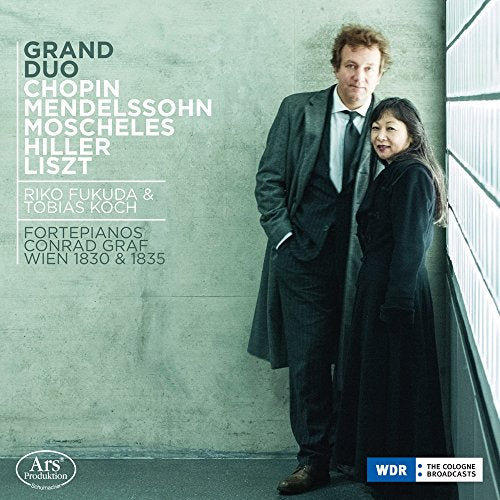 CD cover featuring a man and woman, composers’ names listed.