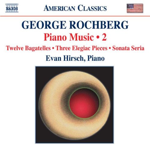 Album cover with beige circle and red center, white background, and blue and red text.
