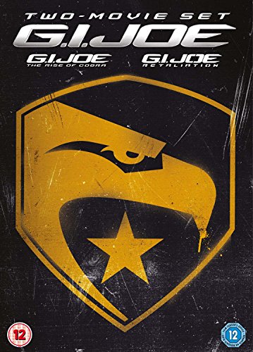 DVD cover for a "G.I. Joe" two-movie set, featuring a gold emblem on a black background.