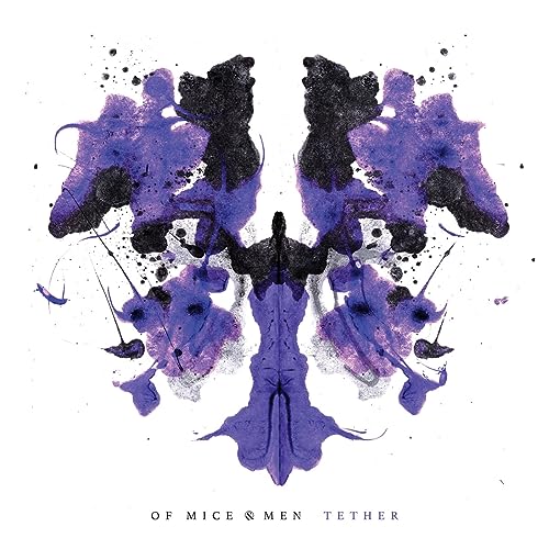 Symmetrical purple and black inkblot resembling a butterfly, album cover.