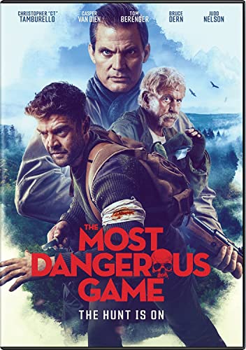DVD cover for "The Most Dangerous Game" featuring two men in a forest.