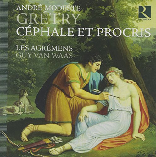 "CD cover featuring a classical painting of a man and woman in a forest."