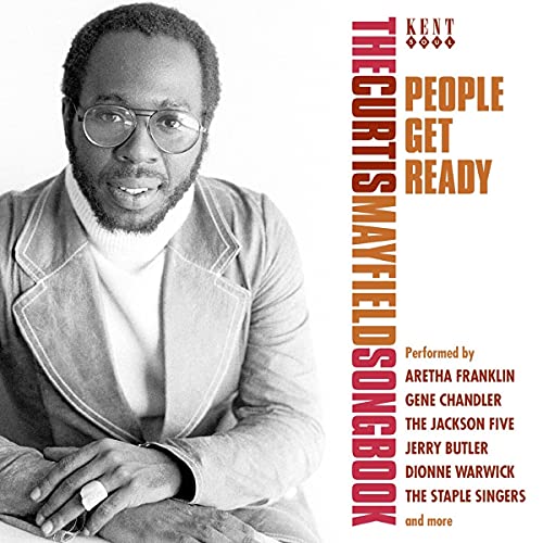 CD cover featuring Curtis Mayfield, text listing artists, and red design.
