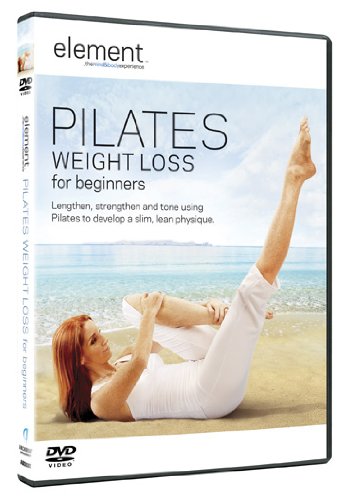 Pilates Weight Loss DVD cover featuring a woman exercising on a beach.