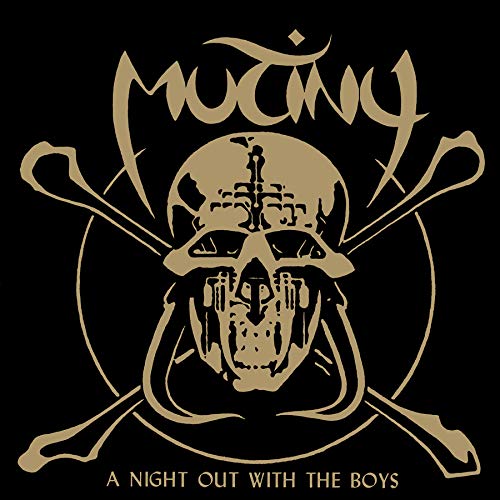 Gold skull and crossbones album cover for “Mutiny - A Night Out With The Boys.”