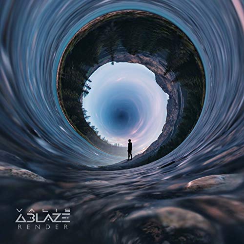 CD cover: swirling blue vortex with a lone figure in a landscape.