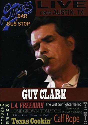 DVD cover featuring Guy Clark singing into a microphone with stylized text overlays.