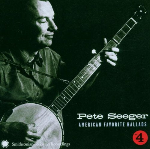 Pete Seeger playing a banjo on the album cover, Vol. 4.