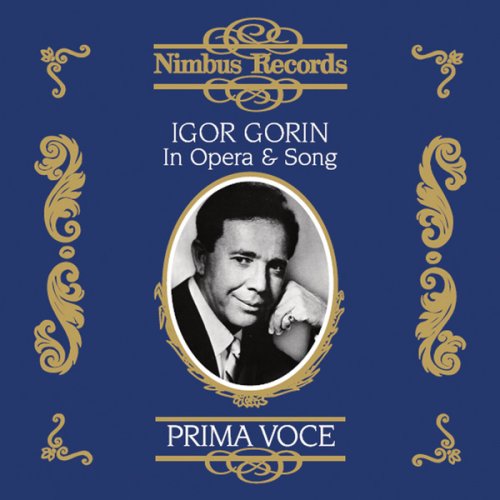 Blue album cover with gold designs and a black-and-white portrait of Igor Gorin.