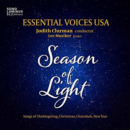 "Album cover with 'Season of Light' in white script on a starry night sky background."