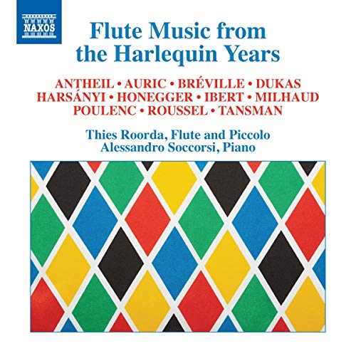 CD cover for flute music featuring a harlequin diamond pattern.