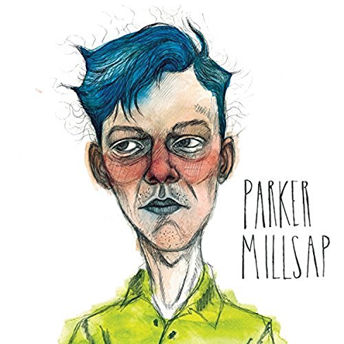 The alt text for the image is: "Hand-drawn portrait of man with blue hair and green shirt."
