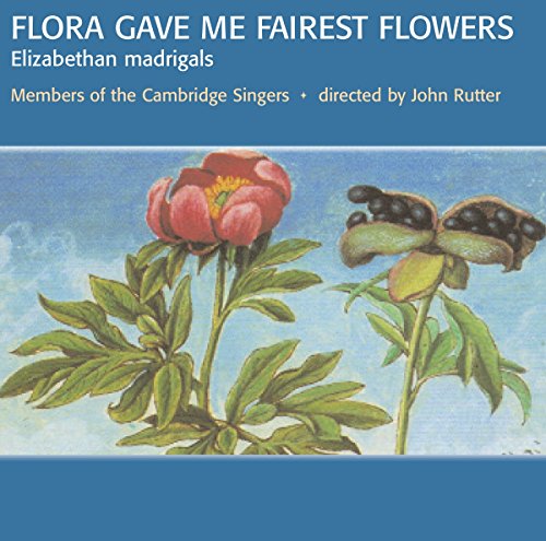 "CD cover with painted red and black flowers against a blue sky background."