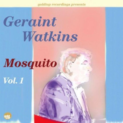 "Album cover with a man in a jacket, blue and pink background, Geraint Watkins' name."