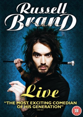DVD cover featuring Russell Brand with messy hair, holding a stick.