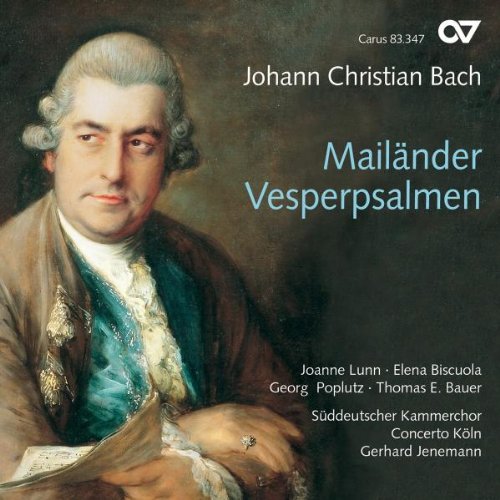 CD cover featuring a portrait of Johann Christian Bach holding sheet music.