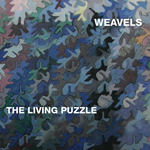 Album cover with multicolored abstract shapes and white text "Weavels" and "The Living Puzzle".