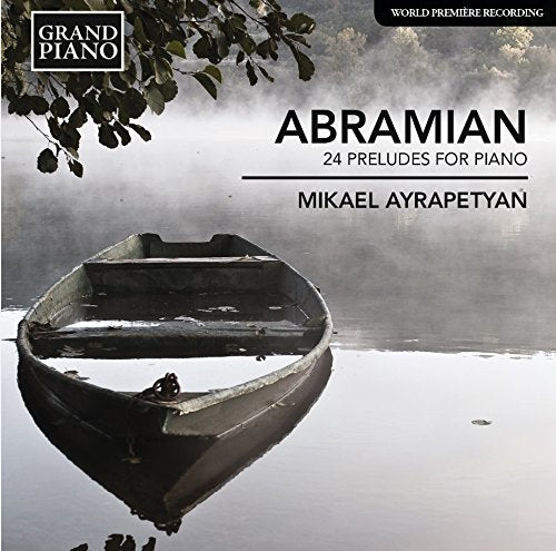 CD cover featuring a boat on misty water with tree branches and "GRAND PIANO" logo.