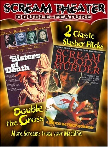 DVD cover featuring two classic slasher film posters, “Sisters” and “Scream Bloody Murder”.