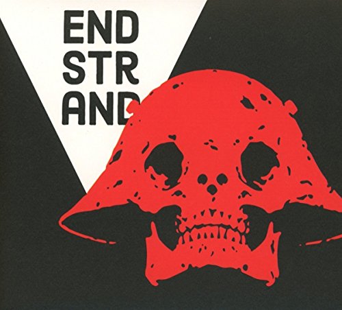 Red skull graphic with black text "ENDSTRAND" on a black and white background.