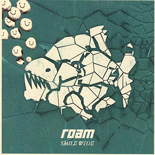 The image depicts a green CD cover featuring a broken fish mosaic.