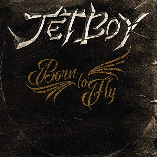 CD cover for Jetboy’s “Born To Fly” with distressed, textured design.