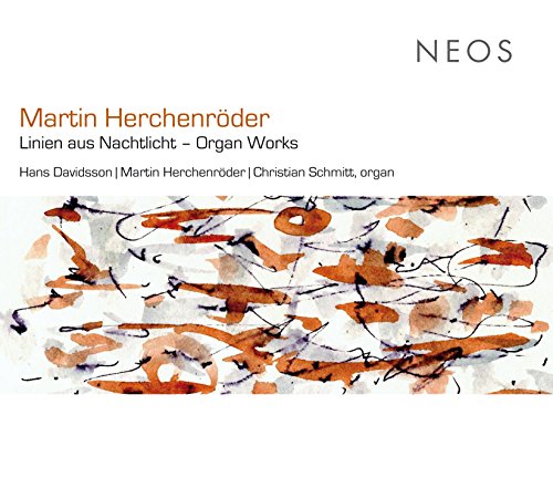 Album cover with abstract orange and black artwork on a white background.