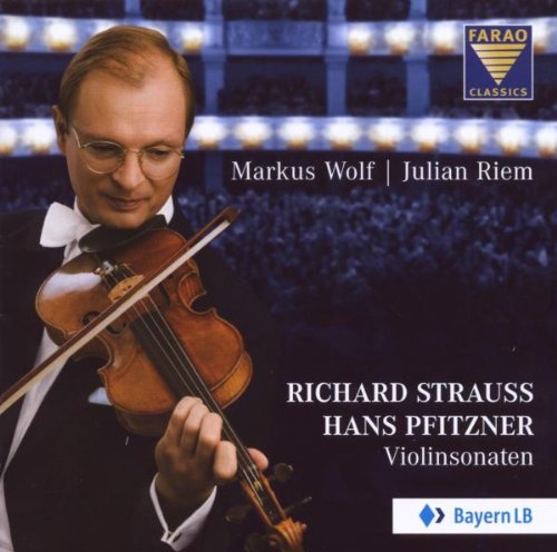 A man in a tuxedo plays a violin, with text and logos on the cover.