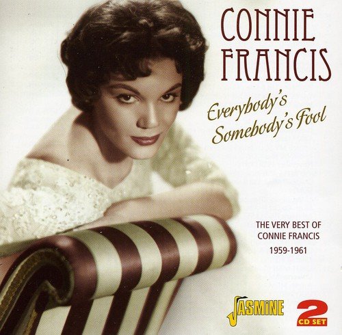 Connie Francis album cover featuring a woman in a green dress leaning on a chair.