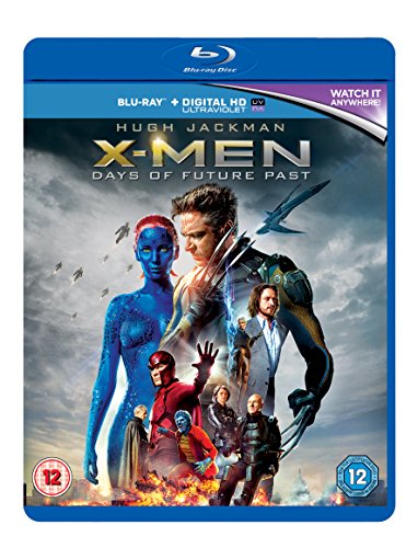 "Blue-ray case with 'X-men Days Of Future Past' cover featuring superhero characters."