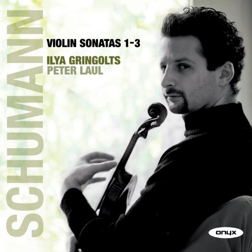 Black and white image of a man holding a violin, on a CD cover.